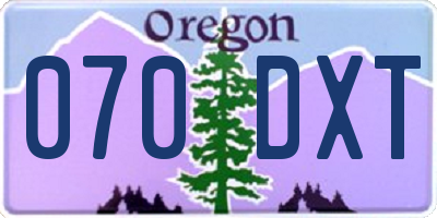 OR license plate 070DXT
