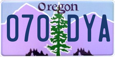 OR license plate 070DYA