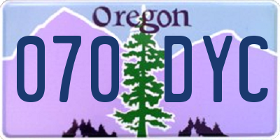 OR license plate 070DYC