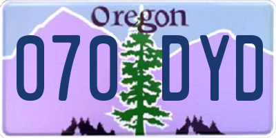 OR license plate 070DYD