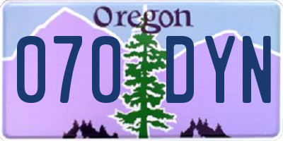 OR license plate 070DYN