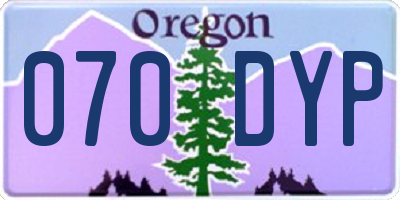 OR license plate 070DYP