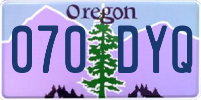 OR license plate 070DYQ