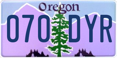 OR license plate 070DYR