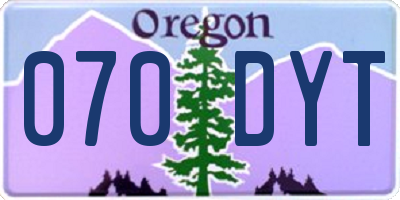 OR license plate 070DYT
