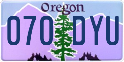 OR license plate 070DYU