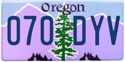 OR license plate 070DYV