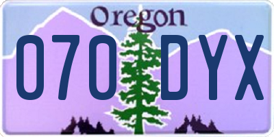 OR license plate 070DYX