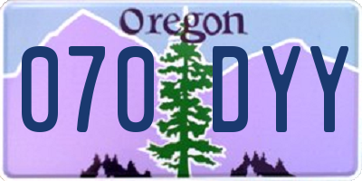 OR license plate 070DYY