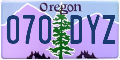 OR license plate 070DYZ