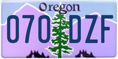 OR license plate 070DZF
