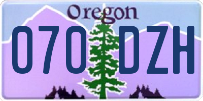 OR license plate 070DZH