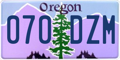 OR license plate 070DZM