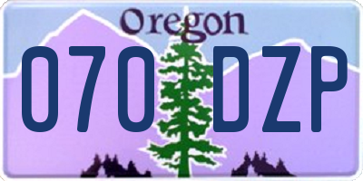 OR license plate 070DZP