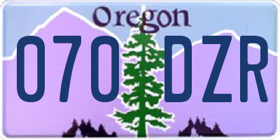OR license plate 070DZR