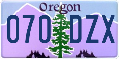 OR license plate 070DZX