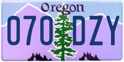 OR license plate 070DZY