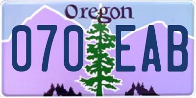 OR license plate 070EAB