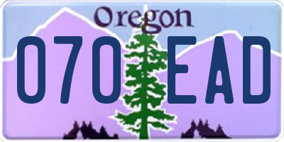 OR license plate 070EAD