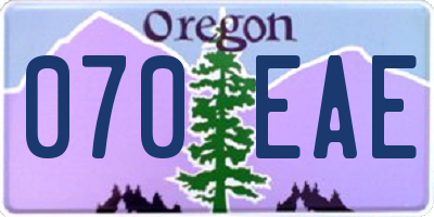 OR license plate 070EAE