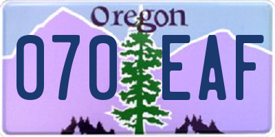 OR license plate 070EAF