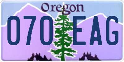 OR license plate 070EAG