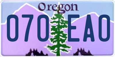 OR license plate 070EAO