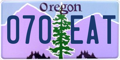 OR license plate 070EAT