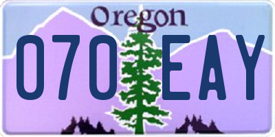 OR license plate 070EAY