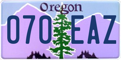OR license plate 070EAZ