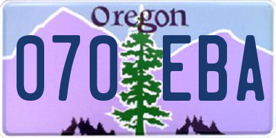 OR license plate 070EBA