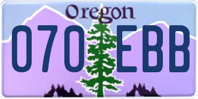 OR license plate 070EBB