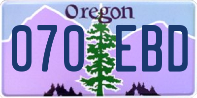 OR license plate 070EBD