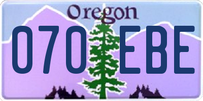 OR license plate 070EBE