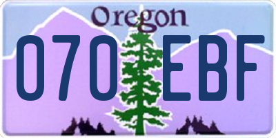 OR license plate 070EBF