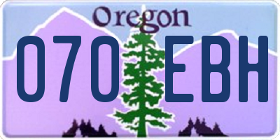 OR license plate 070EBH