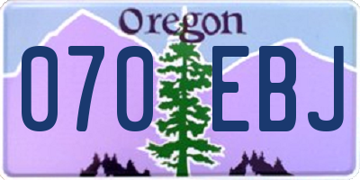 OR license plate 070EBJ
