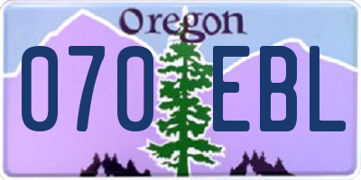 OR license plate 070EBL