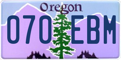 OR license plate 070EBM