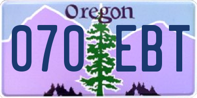 OR license plate 070EBT