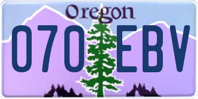 OR license plate 070EBV