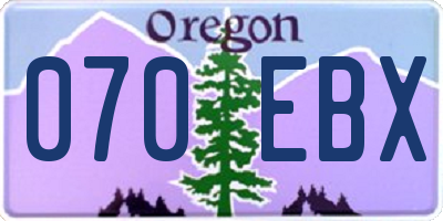 OR license plate 070EBX