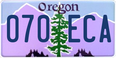OR license plate 070ECA