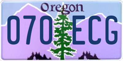 OR license plate 070ECG