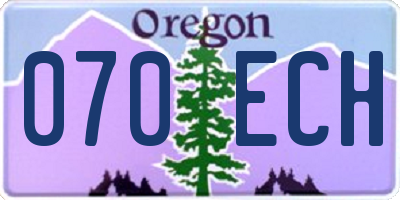 OR license plate 070ECH