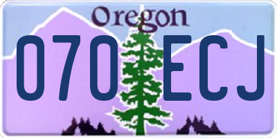 OR license plate 070ECJ