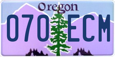 OR license plate 070ECM