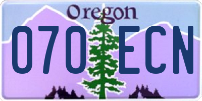OR license plate 070ECN
