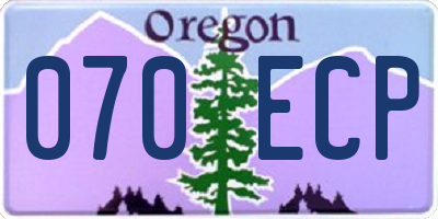 OR license plate 070ECP