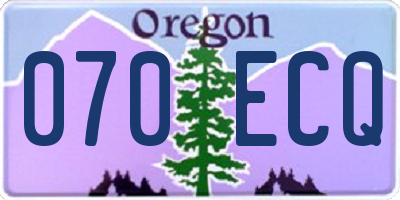 OR license plate 070ECQ